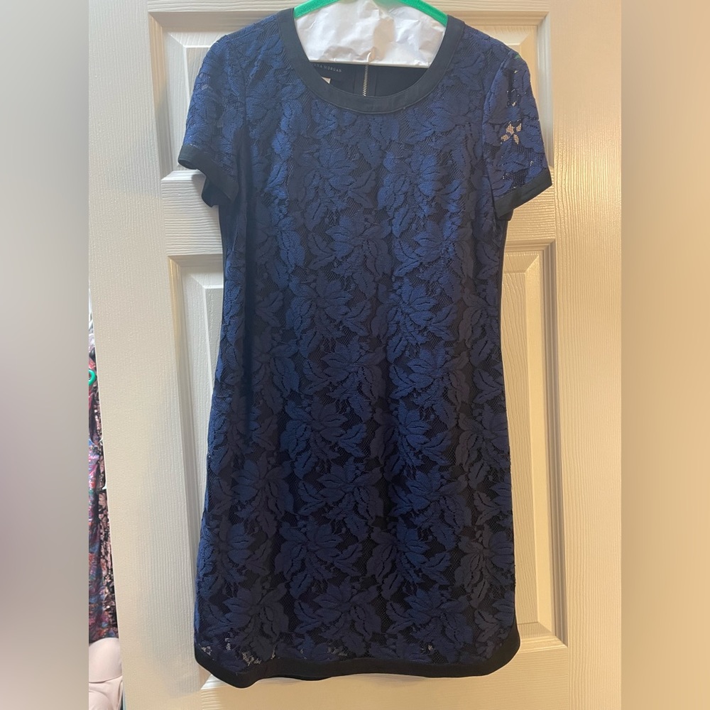 Donna Morgan Blue/Black Lace Dress
